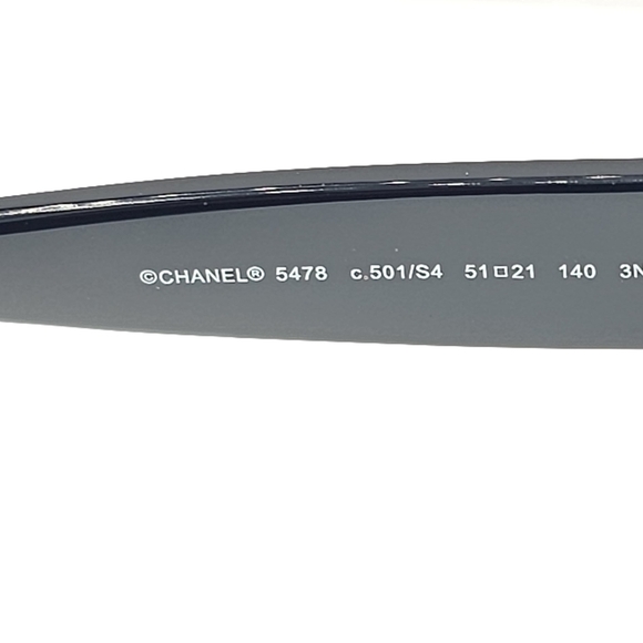 CHANEL Ref.5478 C501/S4, BLACK SUNGLASSES CHANEL HEART LOGO - Picture 9 of 15